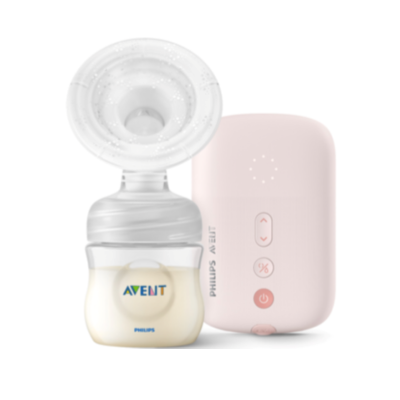Bomba tira leite elétrica Philips Avent rosa e transparente