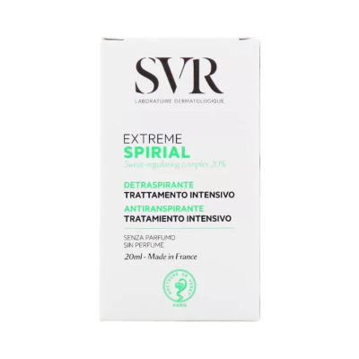 Embalagem branca de antitranspirante SVR Extreme Spirial