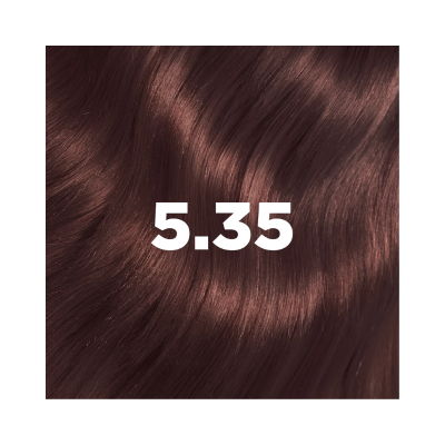 Mecha de cabelo castanho avermelhado com número 5.35