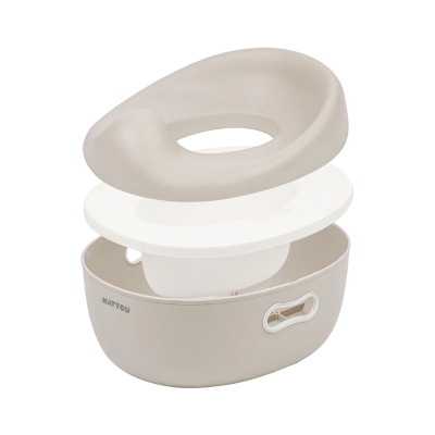 Península redonda de treino para crianças bege e branco da marca NATTOU