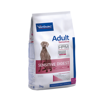 Pacote branco de ração Virbac Adult Sensitive para cães