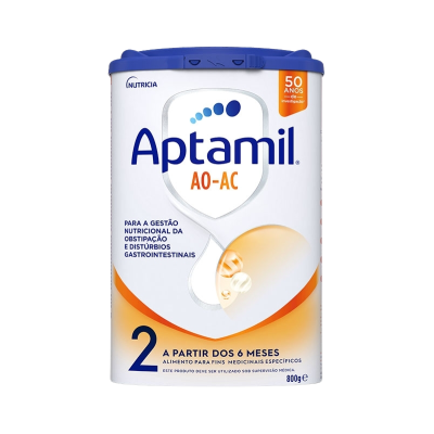 Lata de leite em pó Aptamil AO-AC 800g com tampa azul
