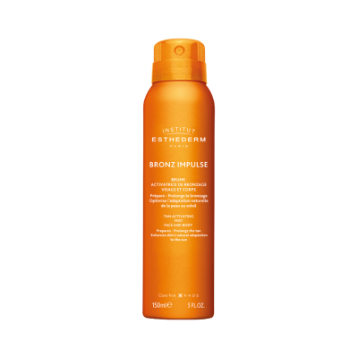 Spray corporal e facial BRONZ IMPULSE em frasco metálico laranja