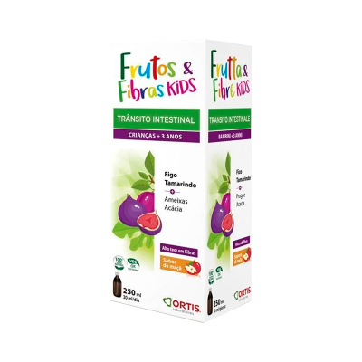 Embalagem de suplemento líquido Frutos & Fibras KiDS para crianças, sabor maçã, 250 ml