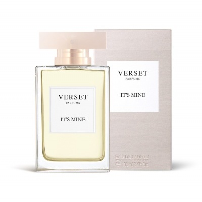 Frasco de perfume Verset Parfums IT'S MINE com embalagem cinza