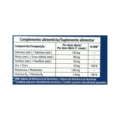 Etiqueta de suplemento alimentar com composição e dosagens