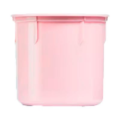 Recipiente plástico cor-de-rosa com tampa