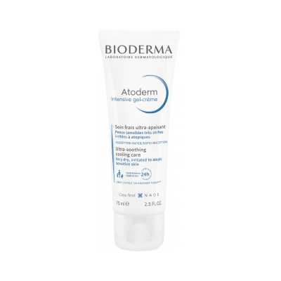 Frasco branco do creme Atoderm Intensive gel-crème da Bioderma