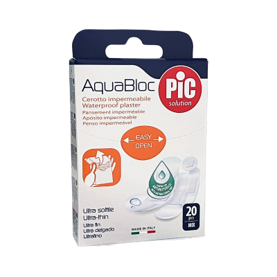 Embalagem de cerotto impermeável AquaBloc da PIC solution com 20 unidades