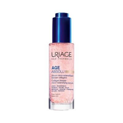 Frasco de serum micro-redensificante Uriage Age Absolu com tampa azul