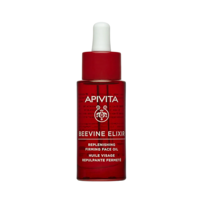 Frasco vermelho de óleo facial Apivita Beevine Elixir