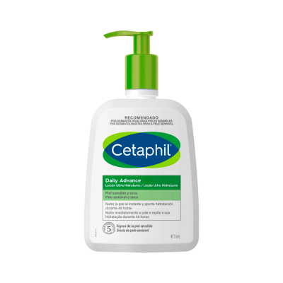 Frasco Cetaphil Daily Advance Loção Ultra Hidratante com tampa verde