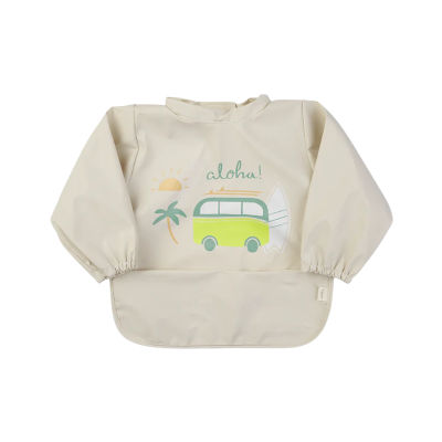 Camisola impermeável bege para criança com estampado de verão