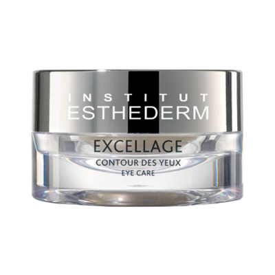 Frasco de creme para cuidado ocular com tampa prateada