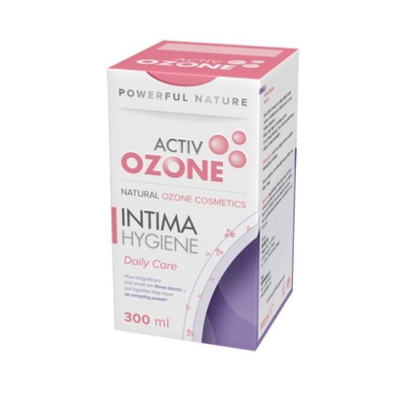 Caixa de produto 'ACTIV OZONE INTIMA HYGIENE' 300 ml cor branco e rosa
