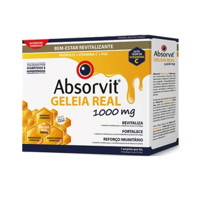 Embalagem de Absorvit Geleia Real 1000 mg com própolis e vitamina C