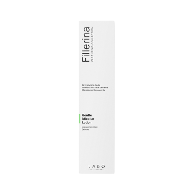 Embalagem branca de produto cosmético Fillerina Gentle Micellar Lotion