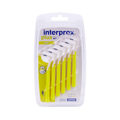 Pacote com 6 escovas interdentais amarelas interprox plus mini DENTAID