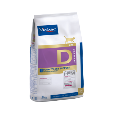 Embalagem de ração para gato Virbac Dermatology Support 3 kg