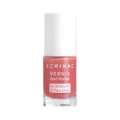 Esmalte de unhas rosa coral ECRINAL com tampa branca