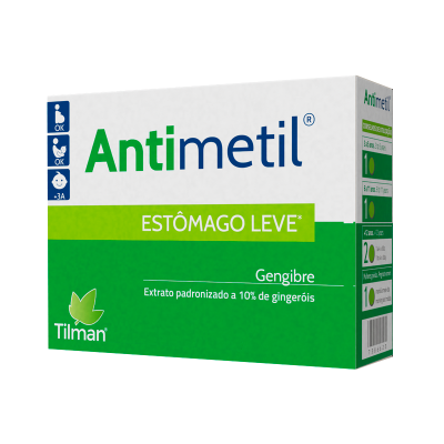 Embalagem de medicamento Antimetil para estômago leve com extrato de gengibre