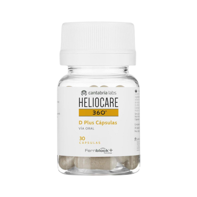 Frasco de cápsulas Heliocare 360º D Plus com tampa branca