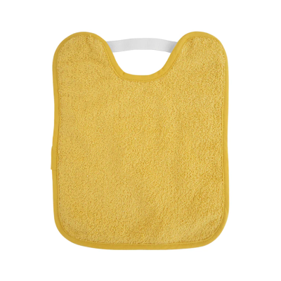 Babete amarelo felpudo com elástico