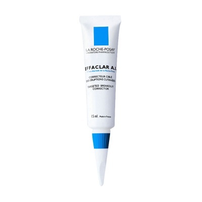 Tubo branco com tampa azul de corretor para erupções cutâneas La Roche-Posay