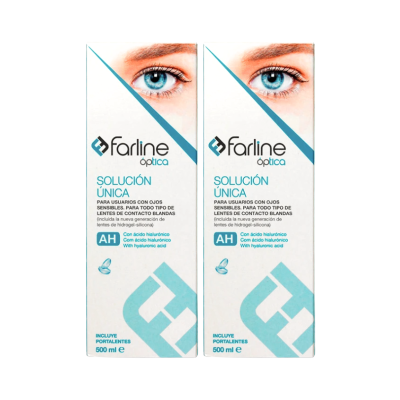 Caixas de solução para lentes de contacto Farline Óptica Solución Única 500 ml