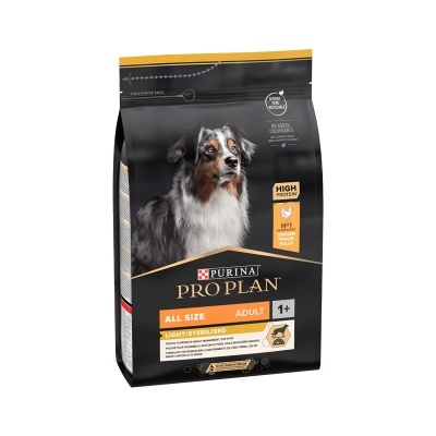 Saco de comida para cães Purina Pro Plan adulto all size light sterile sabor frango