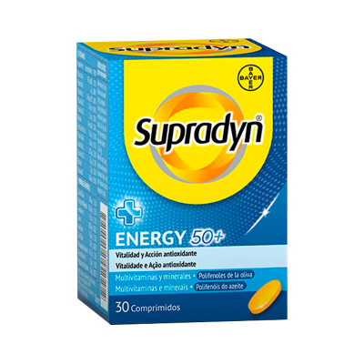 Embalagem de suplemento alimentar Supradyn Energy 50+