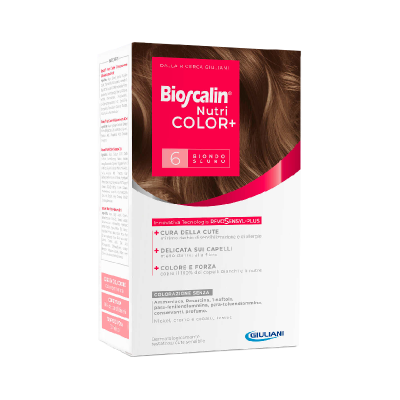 Caixa de tintura capilar Bioscalin Nutri Color+ cor 6 Biondo Scuro