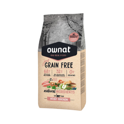 Saco de comida para gato Ownat Grain Free Adult Chicken