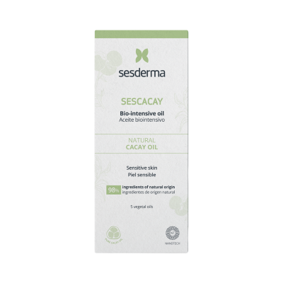 Caixa de óleo biointensivo SESACAY da Sesderma, com texto e selo NANOTECH