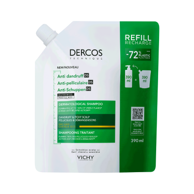 Recarga de champô dermatológico Dercos Technique da Vichy 390ml