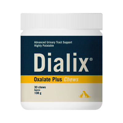 Recipiente de suplemento alimentar Dialix Oxalate Plus Chews para animais