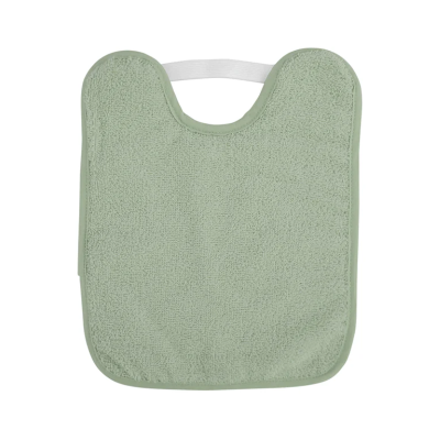 Babete verde claro de microfibra com elástico branco