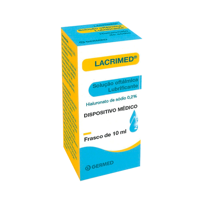 Caixa de solução oftálmica lubrificante LACRIMED