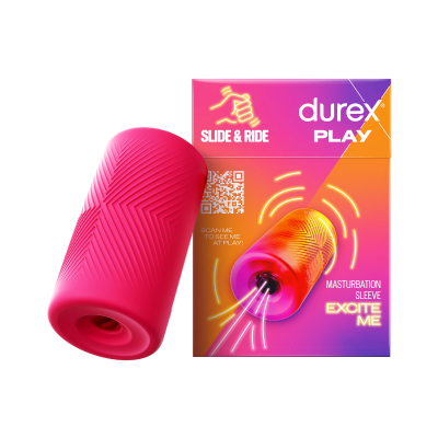 Manga de masturbação Durex Play Slide & Ride com embalagem colorida