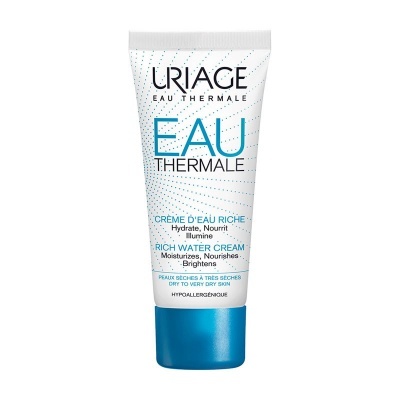 Frasco de creme hidratante URIAGE EAU THERMALE com tampa azul