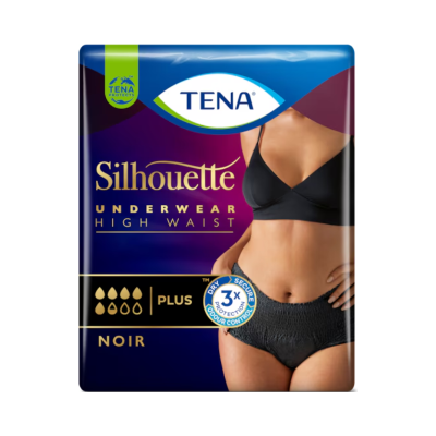 Pacote de roupa interior TENA Silhouette preta cintura alta