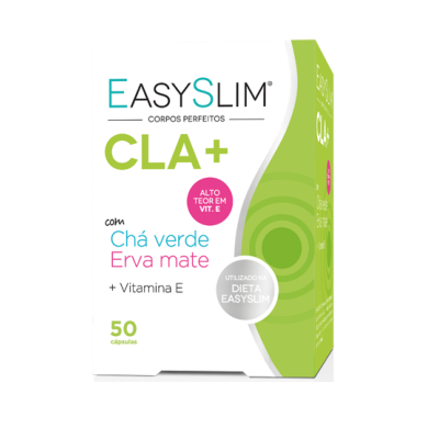 Embalagem de cápsulas EASYSLIM CLA+ com chá verde, erva mate e Vitamina E