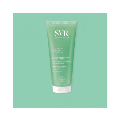 Gel de limpeza desodorizante Deo-Douche Spiral em embalagem verde