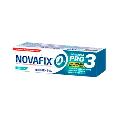 Embalagem de creme adesivo para próteses dentais NovaFix Fórmula Pro 3
