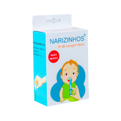 Caixa do kit de lavagem nasal Narizinhos para recém-nascidos