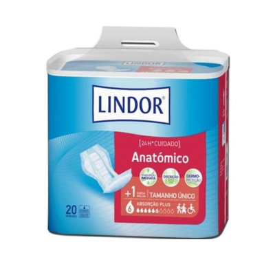 Pacote de pensos higiénicos Lindor anatómicos azul e vermelho