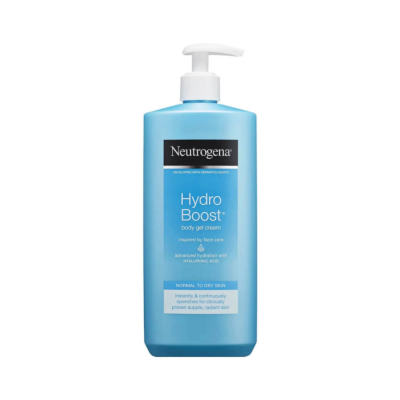 Frasco azul de hidratante Neutrogena Hydro Boost com tampa branca