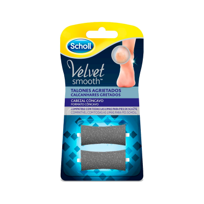 Embalagem Scholl Velvet Smooth com duas lixas para calcanhares gretados