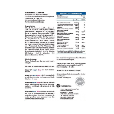 Etiqueta de suplemento alimentar com informações detalhadas e selo GMP
