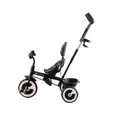 triciclo infantil preto com barra de empurrar